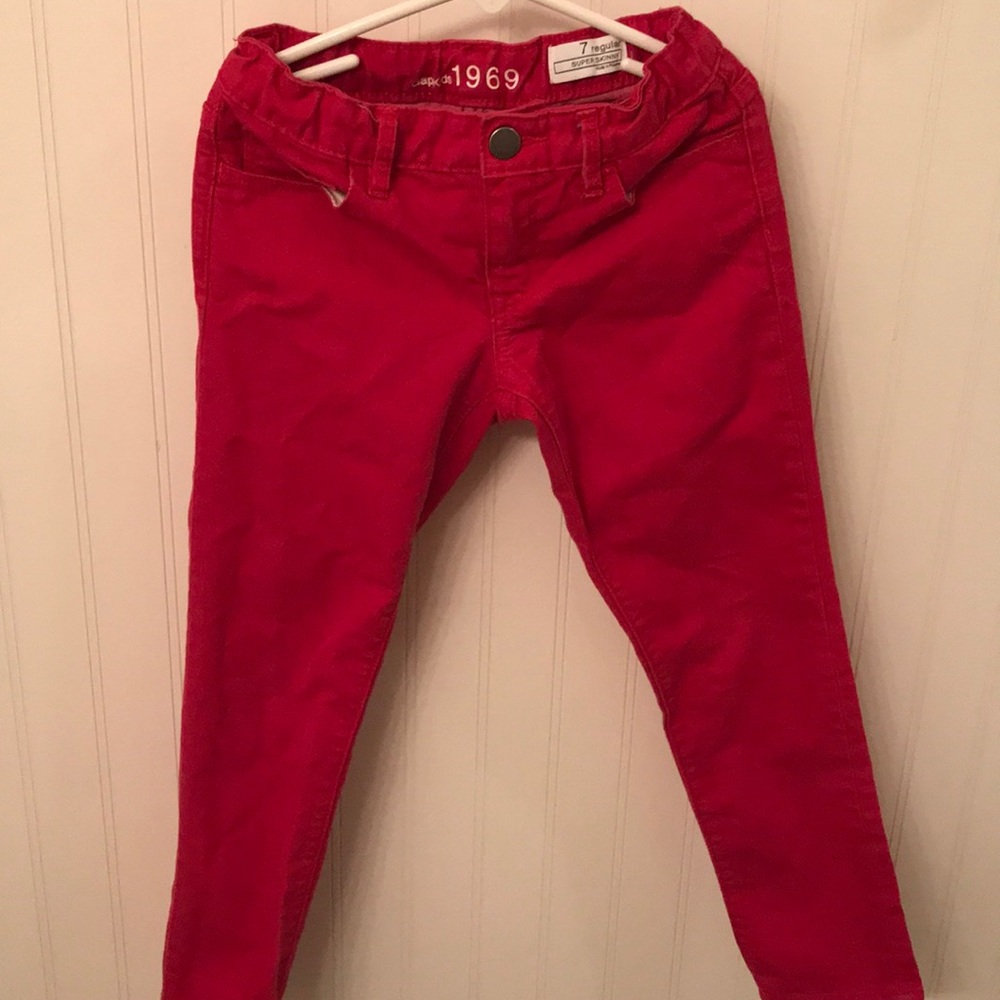Gap pinkish red super skinny jeans, size 7